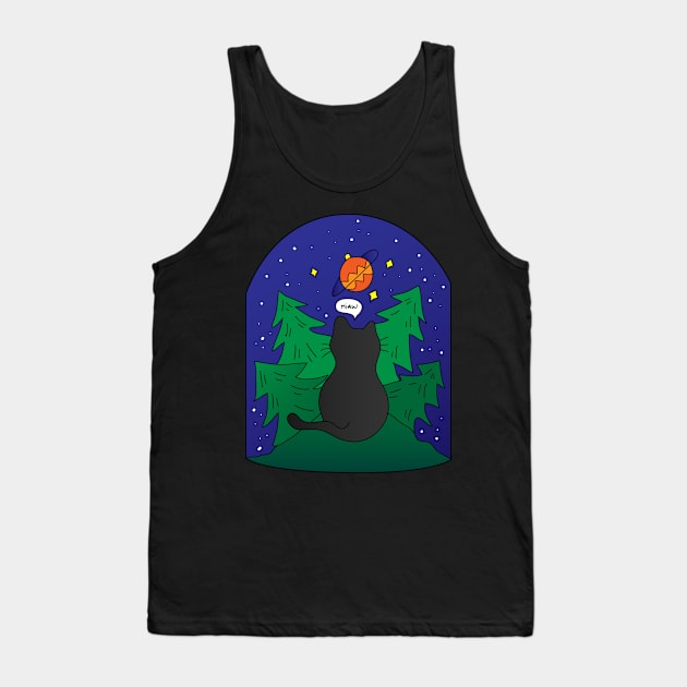 Black Cat Christmas Tank Top by meilyanadl